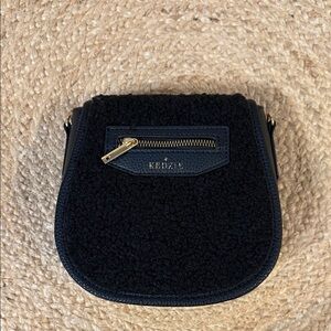 Kedzie Vegan leather and Faux Sherling Mini Messenger Crossbody Bag